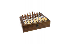 Комплект игр 2 в 1 в деревянном футляре (покер, шахматы), 24х24х7 см