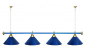 Лампа STARTBILLIARDS 4 пл. (плафоны синие,штанга синяя,фурнитура хром,1)