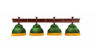 Лампа Президент 4пл. дуб (№11,бархат зеленый,бахрома желтая,фурнитура золото)