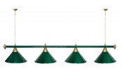 Лампа STARTBILLIARDS 4 пл. металл (плафоны зеленые,штанга зеленая)