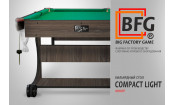 Бильярд BFG Compact Light 5 (Анкор) (Пул, анкор темный (ЛДСП), ЛДСП_16, Сукно Euro Pro 50 ш1.98м Yellow green, Х/б сетка)