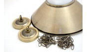 Лампа на шесть плафонов «Jazz» (матово-бронзовая штанга, матово-бронзовый плафон D38см)