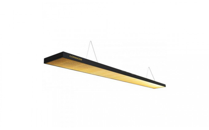 Лампа плоская светодиодная "Longoni Compact" (черная, золотистый отражатель, 287х31х6см)